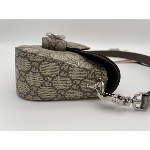 $2800 BRAND NEW GUCCI 1955 HORSEBIT GG SUPREME CANVAS MINI SHOULDER BAG - Picture 9 of 16